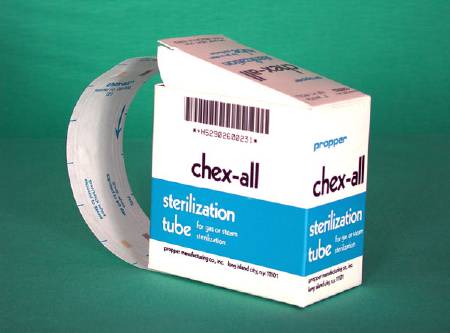 Propper Manufacturing Sterilization Roll Chex-All® Ethylene Oxide (EO) Gas / Steam 9 Inch X 100 Foot White Heat Seal Paper / Film