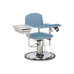 Padded Hydraulic Blood Draw Chair with Side Drawer With Side Drawer • 38"W x 30"D x 49"H ,1 Each - Axiom Medical Supplies