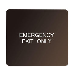 Pearl Grey on Dark Neutral "EMERGENCY EXIT ONLY" Plaque "EMERGENCY EXIT ONLY" ,1 Each - Axiom Medical Supplies