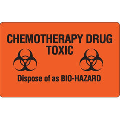 Pharmacy Medication Labels - Chemotherapy Warning CHEMOTHERAPY DRUG TOXIC ,1000 / roll - Axiom Medical Supplies