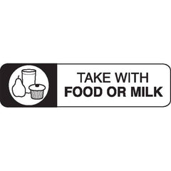 Pharmacy Medication Labels - Special Instructions TAKE WITH FOOD OR MILK ,1000 / roll - Axiom Medical Supplies
