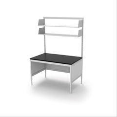 Phenolic Lab Workstations with Shelves &amp; Open Base &amp; Rear Panels 36"W x 30"D x 26"-36"H ,1 Each - Axiom Medical Supplies