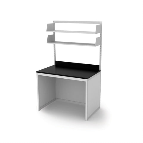 Phenolic Lab Workstations with Shelves &amp; Open Base 36"W x 30"D x 30"H ,1 Each - Axiom Medical Supplies