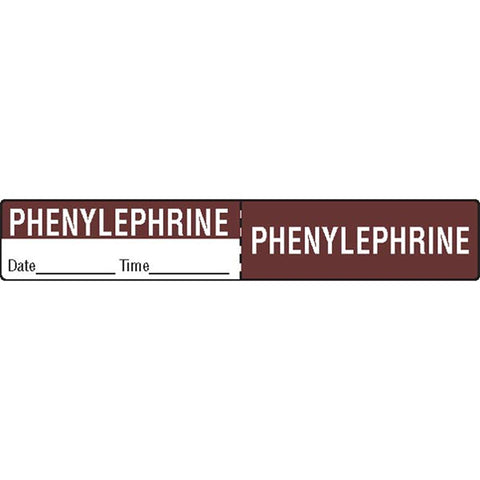Phenylepherine IV Tubing Medication Label Phenylepherine ,500 / roll - Axiom Medical Supplies