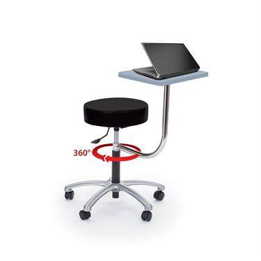 Physician Stool with Laptop Desk Stool with Laptop Desk and Adjustable Backrest • 32"-35"H ,1 Each - Axiom Medical Supplies