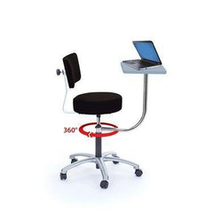 Physician Stool with Laptop Desk Stool with Laptop Desk and Adjustable Backrest • 32"-35"H ,1 Each - Axiom Medical Supplies