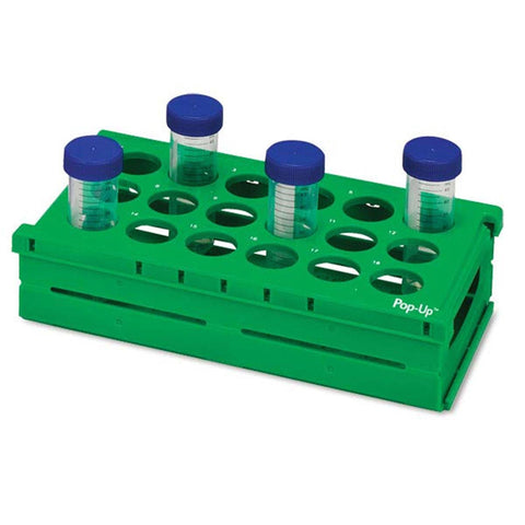 Pop-Up Rack for 50mL Tubes Green Holds 18 For 50mL Tubes • Green • Holds 18 ,2 / pk - Axiom Medical Supplies
