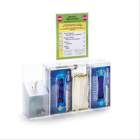 MarketLab Double Lock Mini Isolation Stations Landscape • 20.25"W x 4.75"D x 19.6"H ,1 Each - Axiom Medical Supplies