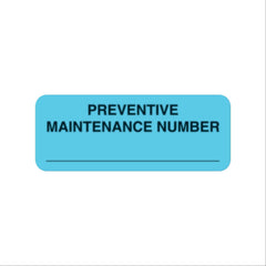 Preventative Maintenance Labels "Preventive Maintenance Number" • Light Blue • 2.25"W x 0.88"H ,420 / pk - Axiom Medical Supplies