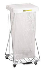 R & B Wire Products Hamper Stand Rolling Square Opening Foot Pedal Self-Closing Lid - M-646686-3280 - Each