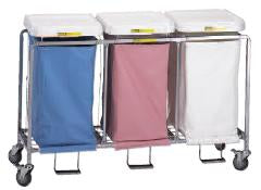 R & B Wire Products Triple Hamper with Bags 4 Casters 30 to 35 gal. - M-733001-2289 - Each