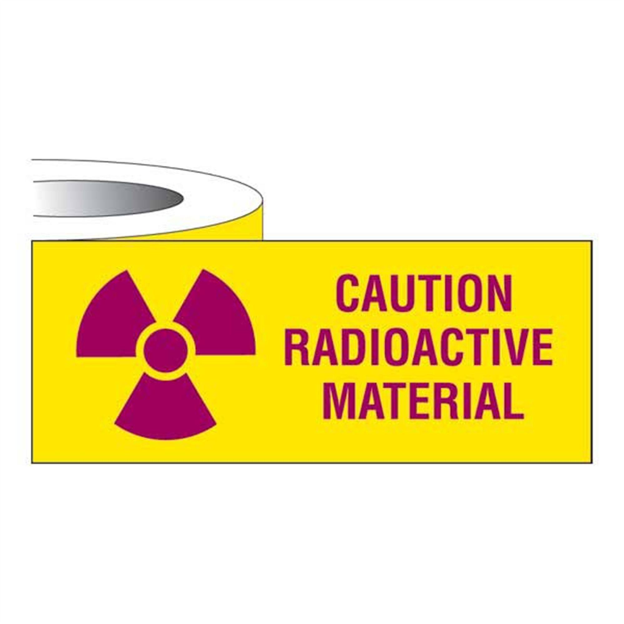 Radioactive Warning Labels Radioactive Material • 1.25"W x 0.3125"H each ,500 / roll - Axiom Medical Supplies