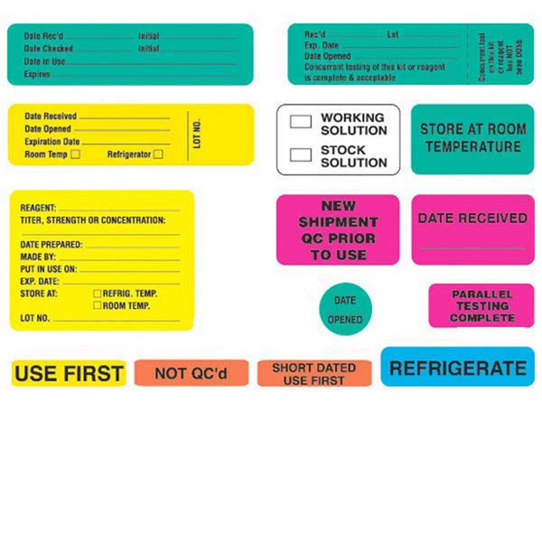Reagent Labels MarketLab Date Opened Label, Flourescent Green PK1000 ...