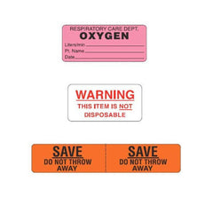 Respiratory Therapy Labels Oxygen Therapy • 2.25"W x 1"H each ,250 / roll - Axiom Medical Supplies