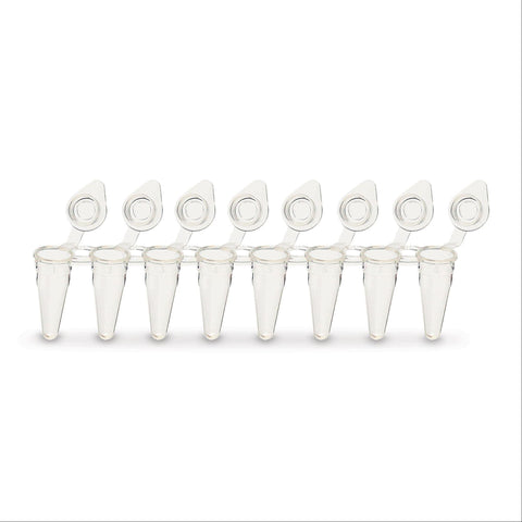 Robust PCR Tubes with Individual Flat Caps Low Profile • Flat Cap • Clear ,120 / pk - Axiom Medical Supplies