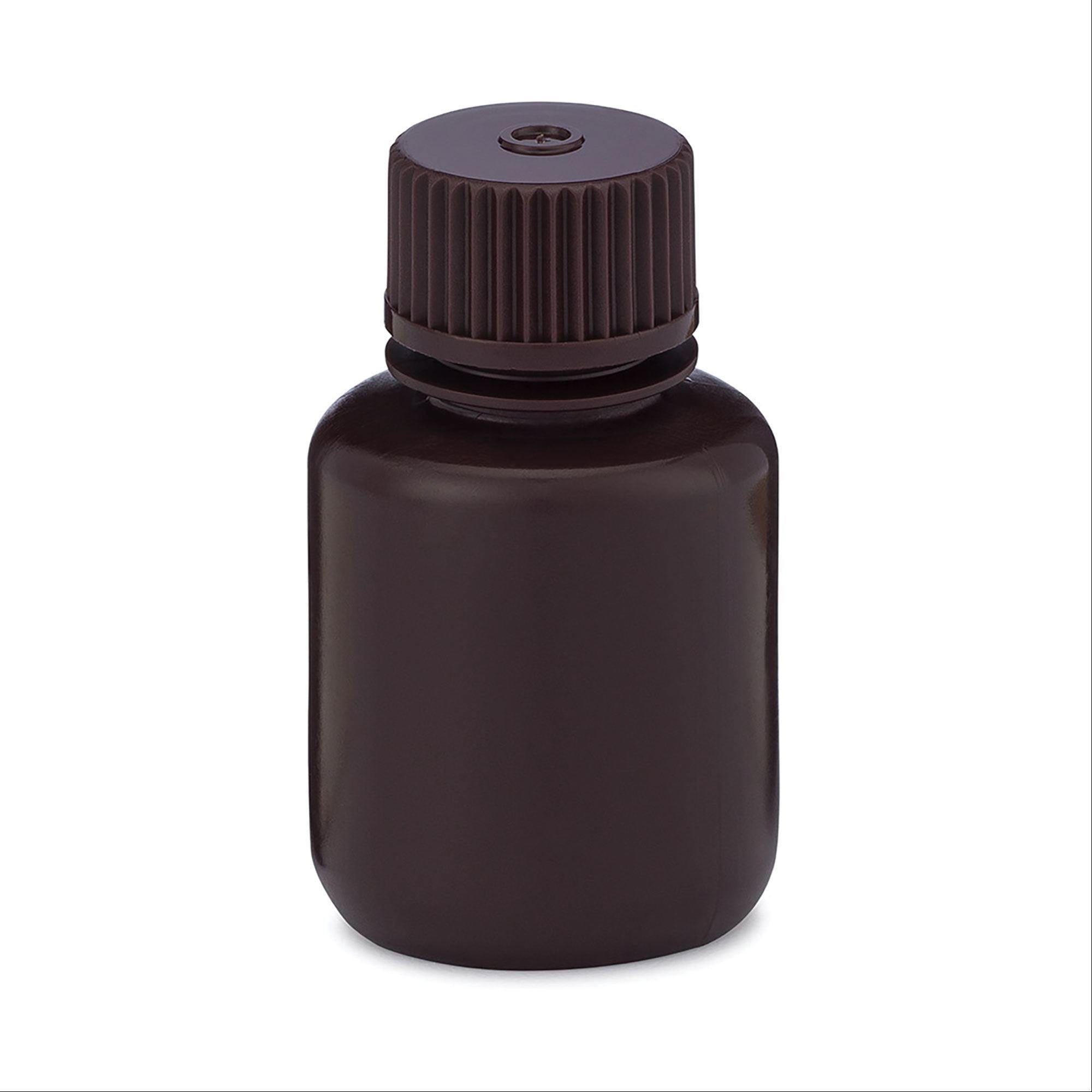 Round Narrow Mouth Amber HDPE Bottles 30mL ,12 / pk - Axiom Medical Supplies