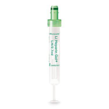 S-Monovette Lithium-Heparin Gel+ S-Monovette • Lithium-Heparin Gel+ • 2.7mL ,50 Per Pack - Axiom Medical Supplies