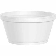RJ Schinner Co Food Container 3.0 X 4.2 Inch Diameter, 2.1 Inch Height Squat Foam White 8 oz - M-653467-3557 - SL/50