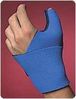 Scott Specialties Wrist Support with Thumb Spica Wraparound Neoprene Left or Right Hand Blue One Size Fits Most