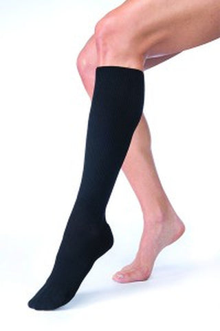 BSN Medical Compression Socks JOBST® FarrowHybrid® Knee High Size 1 / Large / Wide Black Closed Toe - M-1127880-3047 - Pair