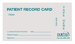 SPS Medical Supply Sterilization Record Card Steam / EO Gas / Gas Plasma