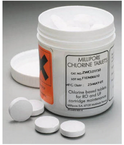 Fisher Scientific Chlorine Cleaning Tablet For Water Purification System - M-905029-2412 - Box of 24