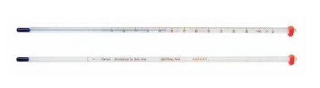 Fisher Scientific Liquid-in-Glass Thermometer Fisherbrand™ Celsius -10° to +260°C Partial Immersion Does Not Require Power - M-1032095-4705 - Each