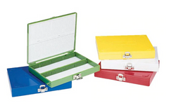 Fisher Scientific Slide Storage Box Fisherbrand™ 34 X 175 X 208 mm Yellow ABS Plastic 100 Slide Capacity - M-783737-4610 - Each