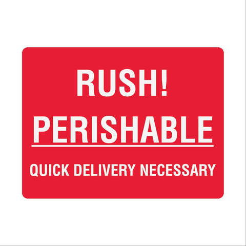 Send Out Mail Labels "Rush Perishable" • Red • 4"W x 3"H ,500 Per Pack - Axiom Medical Supplies