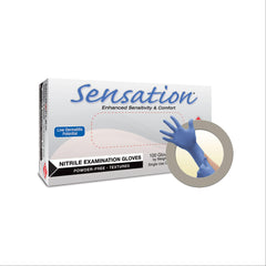 Sensation Nitrile Exam Gloves Large ,100 / bx - Axiom Medical Supplies