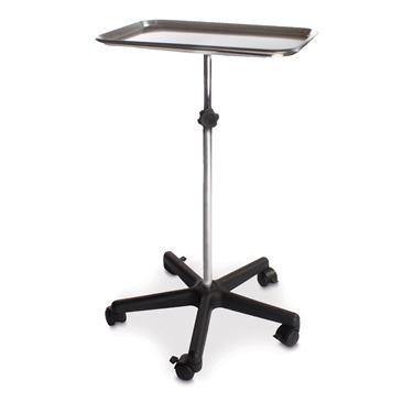 Single Post 5 Caster Base Mayo Stand Mayo Stand • Single Post • 5 Caster Base • 20"W x 19"L x 28"-48"H ,1 Each - Axiom Medical Supplies