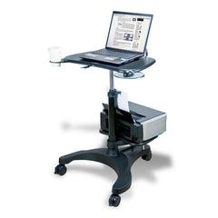 Sit/Stand Mobile Laptop Workstations Workstation with Shelf ,1 Each - Axiom Medical Supplies