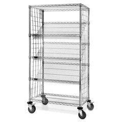 Slant Rack Wire Shelving Slant Rack Wire Shelving • 48"W x 18"D x 69"H (height includes wheels) ,1 Each - Axiom Medical Supplies