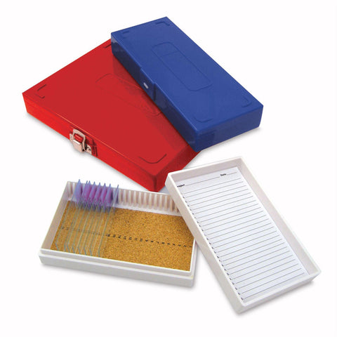 Slide Box with Cork Liner - 100 Slides 100-Slide • 8.25"W x 7"D x 1.5"H ,1 Each - Axiom Medical Supplies