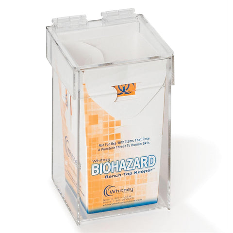 MarketLab Small Acrylic Benchtop Waste Container 5.125"W x 7.375"H ,1 Each - Axiom Medical Supplies