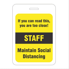 Social Distancing Badge Card Social Distancing Badge Card • 2.125"W x 3"H ,10 / pk - Axiom Medical Supplies