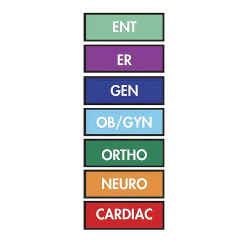 Specialty Code Sheet of Instrument Tape "OB/GYN" on Light Blue ,1 / sheet - Axiom Medical Supplies