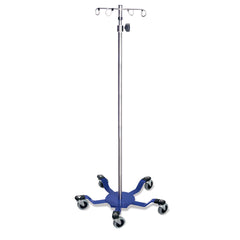 Spider Leg Stainless Steel IV Pole with 4-Hook Top 4-Hook Top ,1 Each - Axiom Medical Supplies