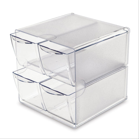 Stackable Cube Organizers 2-Drawer Stackable Organizer • 6" W x 7.1"D x 6"H ,1 Each - Axiom Medical Supplies