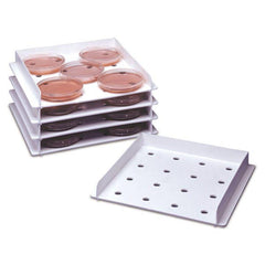 Stackable Incubation Tray Stackable Petri Dish Incubation Tray • 9.875"L x 9.3125"W x 1.375"H ,3 / pk - Axiom Medical Supplies