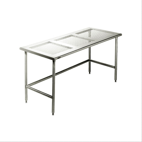 Stainless Steel Cleanroom Tables with Perforated Top 36"W x 30"D x 35.5"H ,1 Each - Axiom Medical Supplies