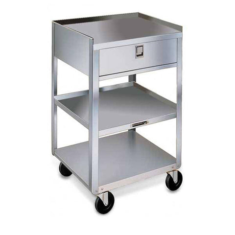 Stainless Steel Equipment Stand with Drawer 16.75"W x 18.75"D x 30.125"H • Holds 300lbs ,1 Each - Axiom Medical Supplies