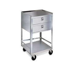 Stainless Steel Equipment Stand with Two Drawers 3.5" casters • 16.75"W x 18.75"D x 35"H ,1 Each - Axiom Medical Supplies
