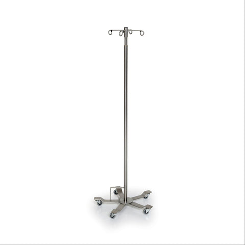 Stainless Steel Foot Control IV Pole Stainless Steel Foot Control IV Pole • 4-Hook Top ,1 Each - Axiom Medical Supplies