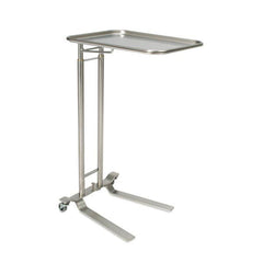 Stainless Steel Mayo Stand with Standard-Size Tray With Standard-Size Tray • Tray size: 19.125"L x 12.625"W ,1 Each - Axiom Medical Supplies