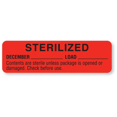 Sterilized and Sterilized Expiration Labels December • Red , - Axiom Medical Supplies