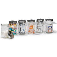 Sundry Jars and Racks Glass Jars with Stainless Steel Lids ,6 / pk - Axiom Medical Supplies