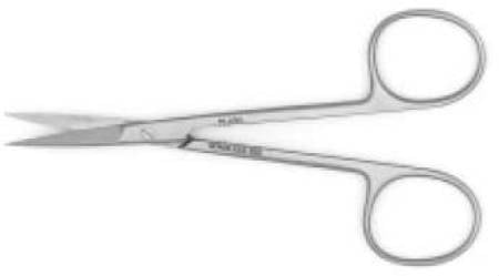 Teleflex Medical Iris Scissors Pilling® 4-1/2 Inch Length Stainless Steel Finger Ring Handle Curved Sharp Tip / Sharp Tip - M-543218-4686 - Each