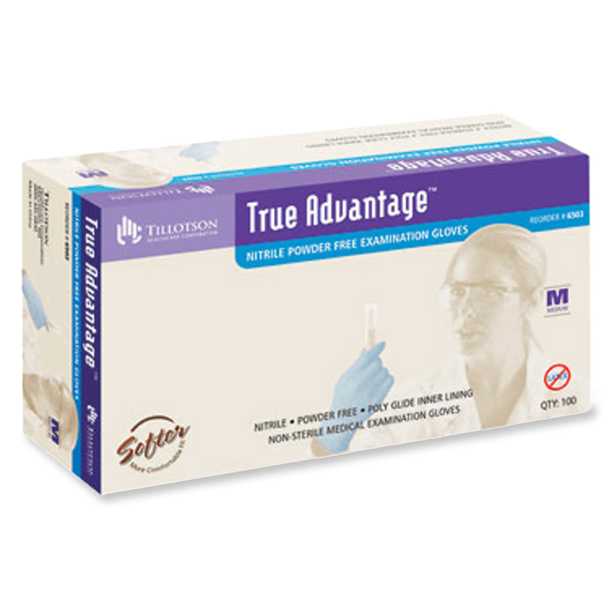 Tillotson True Advantage Nitrile Powder-Free Exam Gloves AM-70-21203