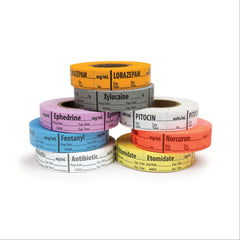 Tranquilizer Medication Label Tape MarketLab Lorazepam Label PK500 ,500 / roll - Axiom Medical Supplies